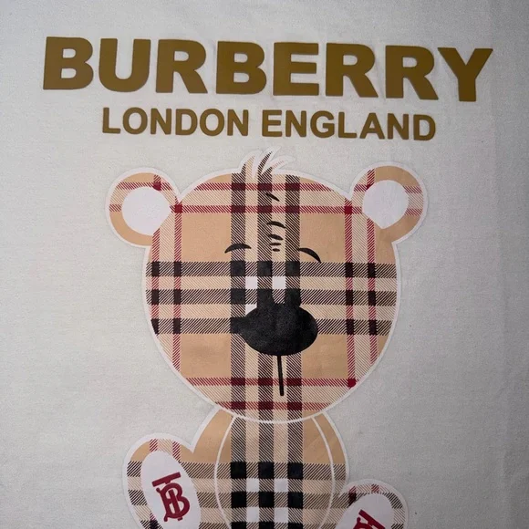 Burberry White and Gold Logo T-Shirt - Picture 15 of 15